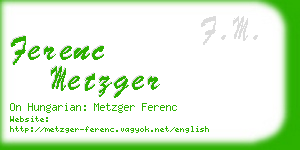 ferenc metzger business card